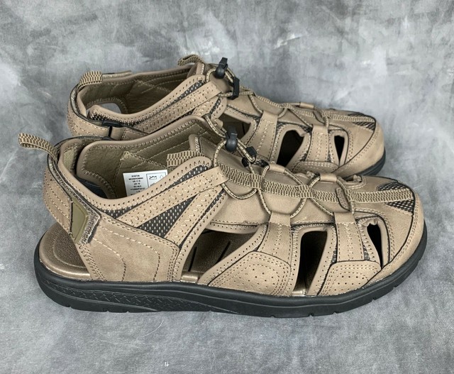 Lands End Mens Navy Tan Closed Toe Water Sandal Shoes sz 11 D NEW eBay