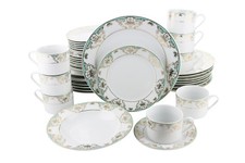 Turquoise and Gold Porcelain 40 Piece Dinnerware Set