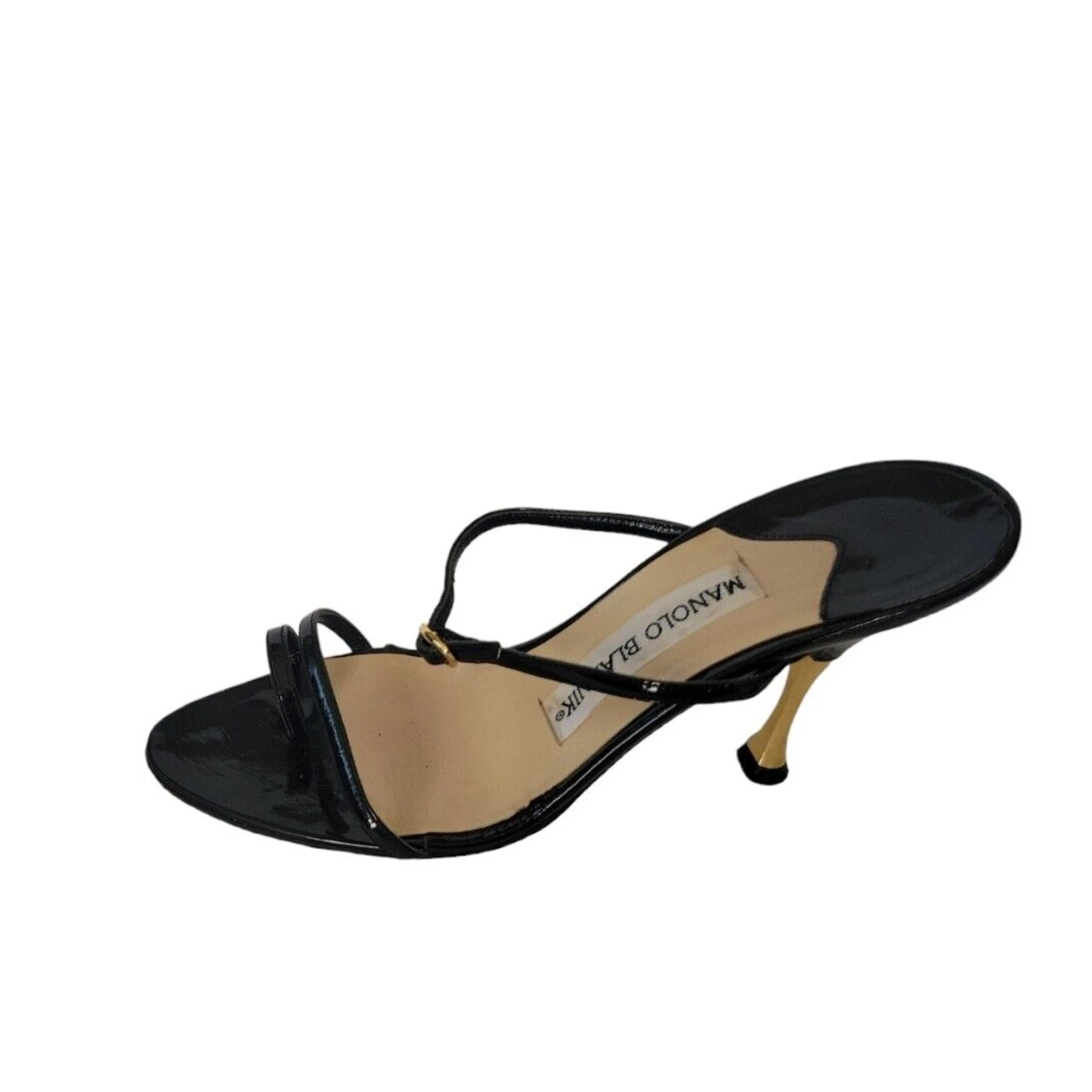 MBT Sandali Manolo Blahnik neri Fieno taglia US 5 EU35 Made in Italy