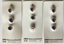 Vintage JHB International Balloon Buttons w/ Shanks -  1/2” -  3 cards 9 buttons