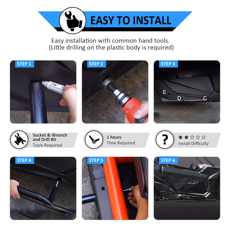 Barras Nerf protectoras de cepillo Tree Kickers de 1,75" para Can Am Maverick X3 2 puertas 2017-2025 Foto 2 de 4