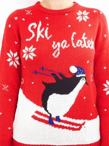 WOMENS BRAVE SOUL PENGUIN FESTIVE XMAS 