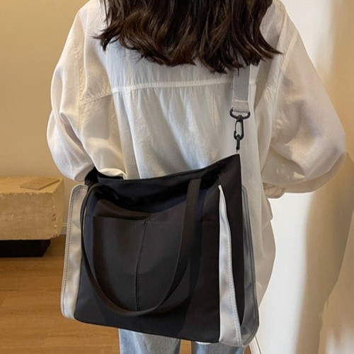 Solid Color Women Handbags Double Pocket Shoulder Bag Crossbody Bag - Picture 3 of 14