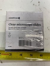 72 Pack Covetrus Microscope Slides Clear Flat Glass 25mm x 75mm x 1mm #071149 