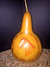 LARGE HAND PAINTED RARE GOURD W/HORSE HEAD SIGNED APPROX. 12" TALL X 8"W