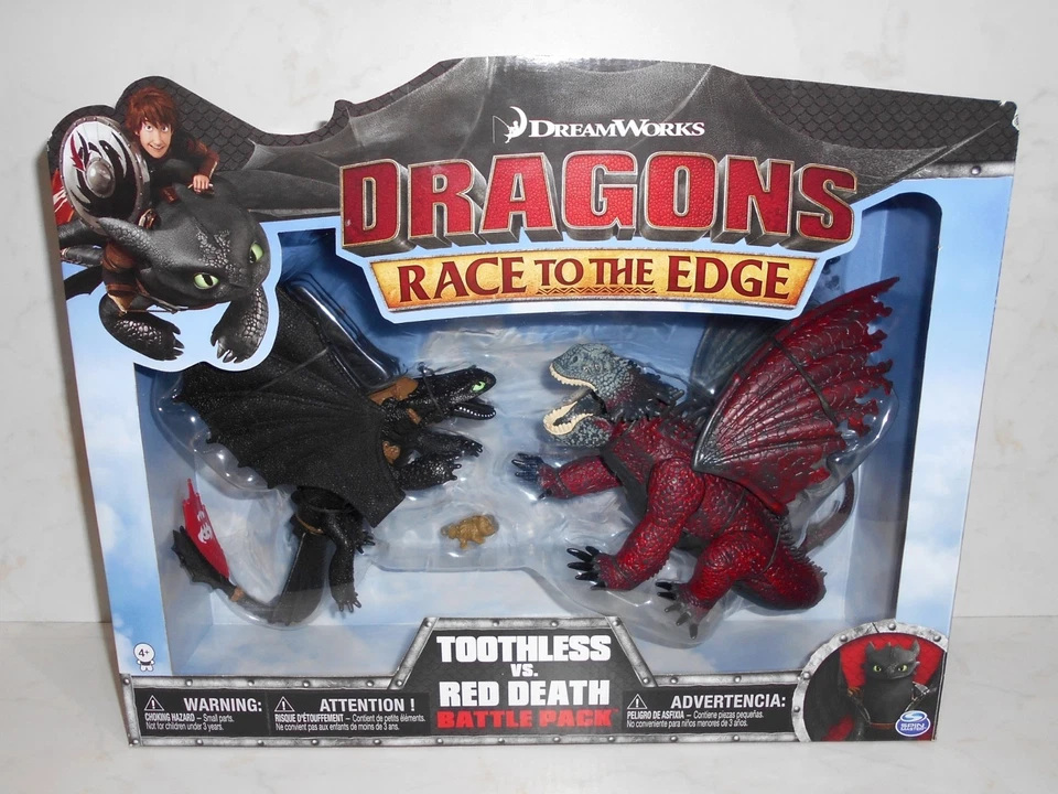 HTF 2016 DreamWorks Dragons TOOTHLESS vs. RED DEATH How to Train Your Dragon NiB - Image 2 of 4