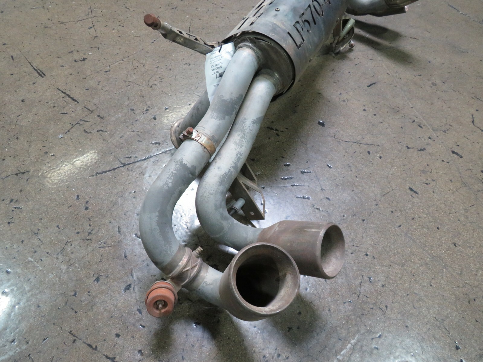 Lamborghini Gallardo LP550, Exhaust Muffler, Used, Aftermarket, Damaged