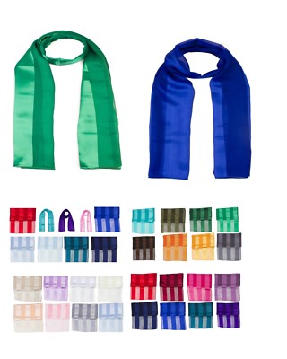Unifarbener Schal klassisch leicht weich seidig Satin Chiffon gestreift Damen Schals