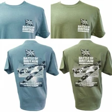 Battle Of Britain Supermarine Spitfire WW2 RAF Aircraft Action Scene T Shirt