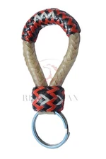 Key Chain Handmade Braided 16 Plaits Natural Cow Rawhide Key Chain