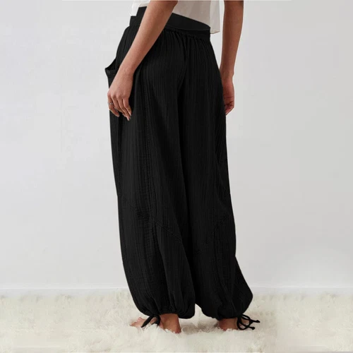 Women's Cargo Pants Baggy Wide Leg Loose High Waist Pockets Sweatpants Trousers - Picture 22 of 48