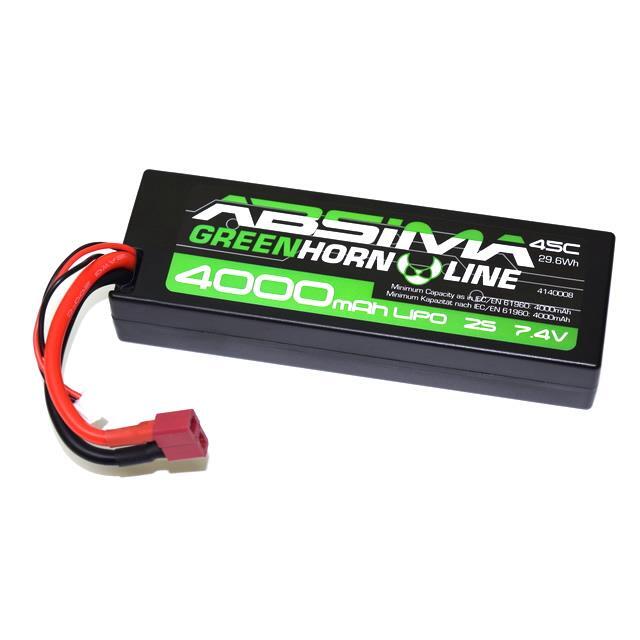 Absima 7.4v 2S 4000mAh LiPo 45C Battery with Deans Connector RC Car 4140008