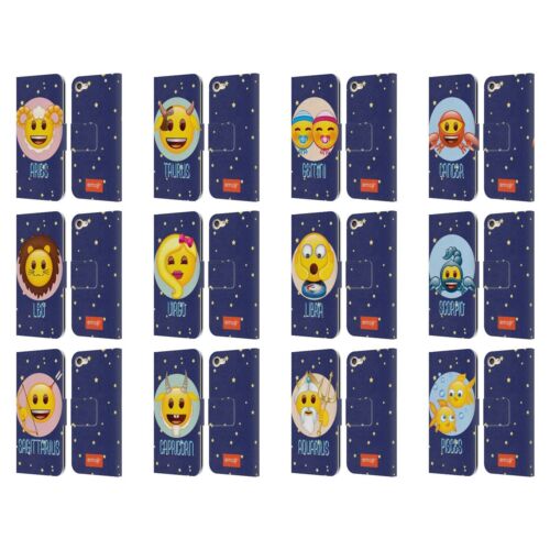 OFFICIAL emoji® ZODIAC SIGNS LEATHER BOOK WALLET CASE FOR APPLE iPOD TOUCH MP3 - Picture 1 of 7