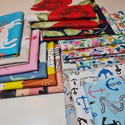 100% Baumwollstoff Fat Quarter Konvolut 50x50cm Quilten Patchworkmaterial