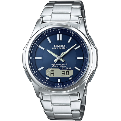 CASIO WVA-M630D-2AJF メンズ 腕時計 シルバー　ネイビー CASIO WAVE CEPTOR WVA-M630D-2AJF Radio Solar Analog Digital Watch