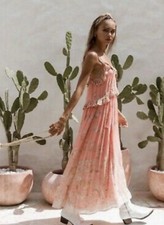 Spell and the gypsy collective designs Hendrix strappy Maxi Midi Lurex dress XS