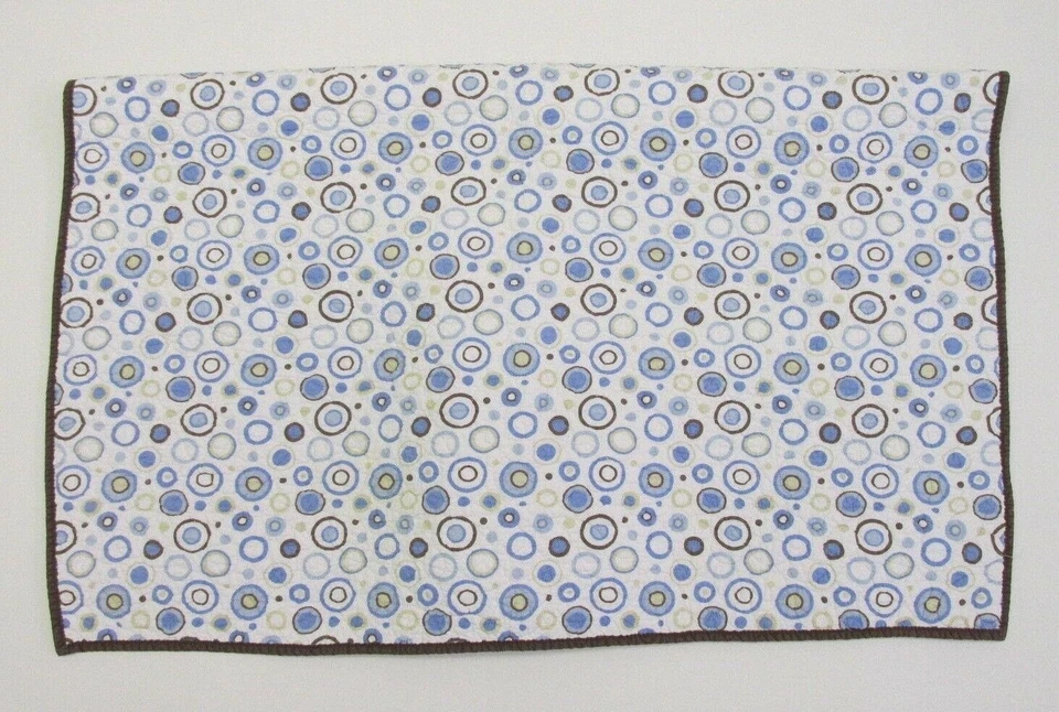 Manta Cuna Edredón Azul Marrón Círculos Lunares Algodón Juego Mat 35 x 42 por Tiddliwink Foto 2 de 4