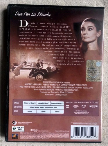 Dvd DUE PER LA STRADA Stanley Donen Audrey Hepburn Albert Finney****COME NUOVO - Foto 2 di 3