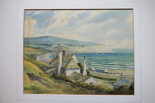 A.D. Bell ( Wifred Knox. 1884-1966) Watercolour. Swanage Bay. 1948