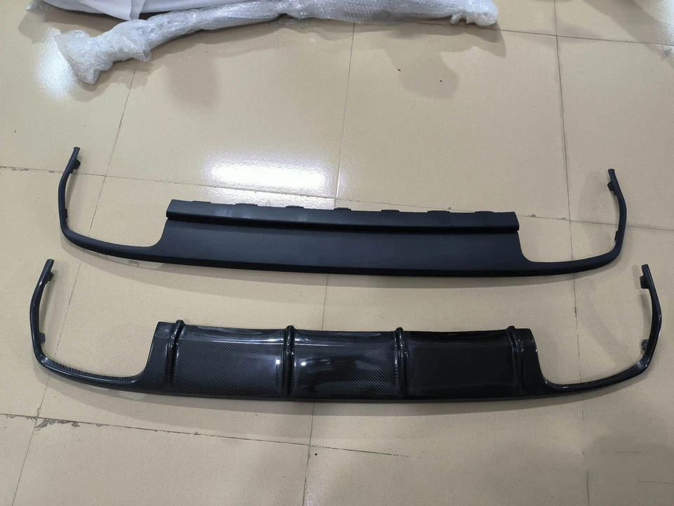 Difusor traseiro de fibra de carbono estilo V para 10-13 M-BENZ W212 E-Class Sedan AMG apenas - Imagem 3 de 4