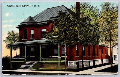 K18/ Lowville New York Postcard c1910 Club House Building 379