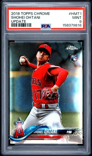 158379816 Shohei Ohtani 2018 Topps Chrome Update #HMT1 Rookie RC PSA 9