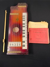 Vintage 1930 Pianolin Company Pianoette Zither Harp w/Bow Manual Sheet Music