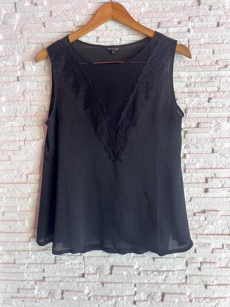 Women Massimo Dutti Shirt Black Viscose 38 / M /