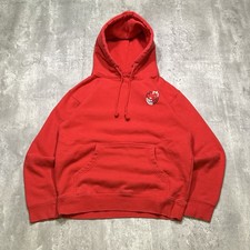 Vintage Y2K Red and White Spitfire Wheels Skateboarding Hoodie Sweatshirt Small