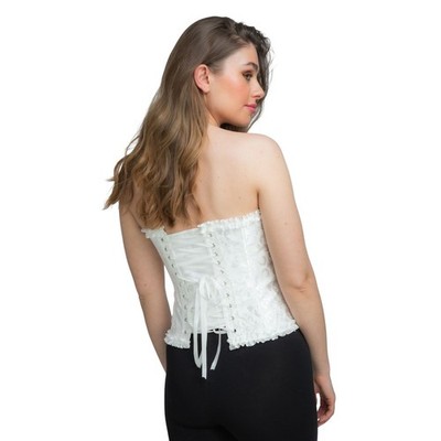white burlesque corset dress SAMPLE / Sheer Jewel Boned White Silver Corset Tutu Burlesque Wedding Dress