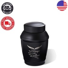 Elegant 5.7'' Black Angel Wings Cremation Urn for Honoring Loved Ones