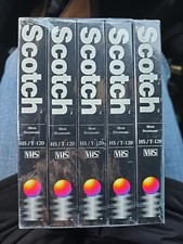 Scotch High Standard T-120 EP 6 Hour Video Cassette Tapes VHS 5 Pack Sealed 