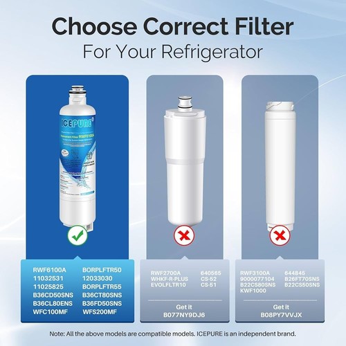 ICEPURE Replacement For Bosch Refrigerator Water Filter RWF6100A - Afbeelding 3 van 5