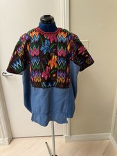 Vintage Guatemalan Huipil Blouse Handwoven Embroidered Top, Never Worn