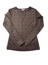 Adidas s Slim Long-Sleeve T-Shirt with All-Over Print Women Size Medium