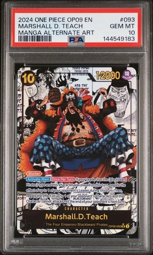 OP MARSHALL D. TEACH 2024 OP09-EMPERORS IN THE NEW WORLD #093 MNG ALT ART PSA 10