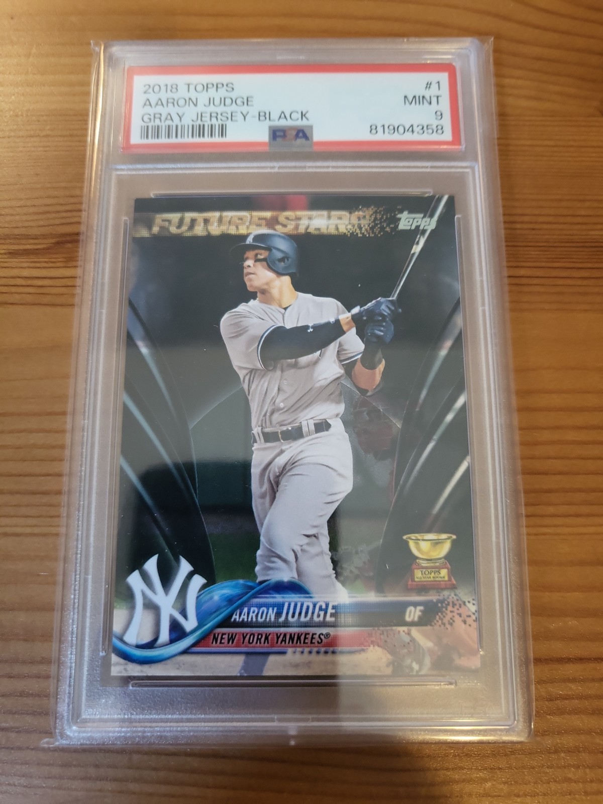 2018 Topps Black #1 Aaron Judge Yankees Gray Jersey RC Rookie 55/67 PSA 9 MINT