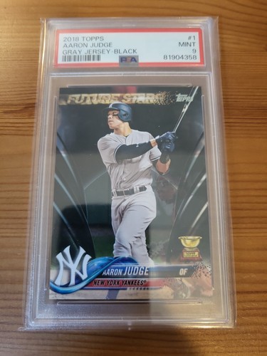 2018 Topps Black #1 Aaron Judge Yankees Gray Jersey RC Rookie 55/67 PSA 9 MINT