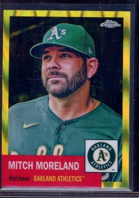 Mitch Moreland 2022 Topps Chrome Platinum Yellow RayWave Refractor #218 (38/250)