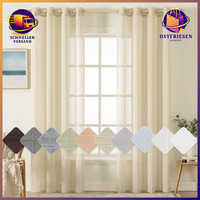 Voile VorhäNge Leinenoptik ÖSen 2Er Beige 140X245Cm Fensterdekoration 2 StüCk