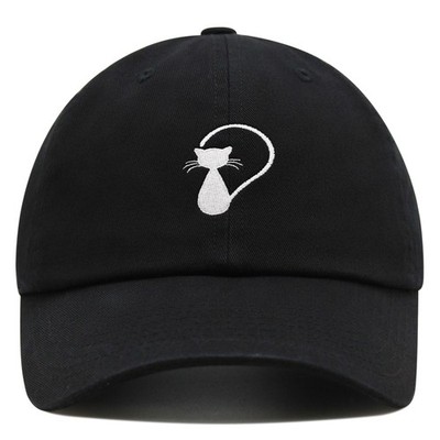 JPAK Cat Silhouette Premium Dad Hat Premium Cotton Strapback Pet Animal Lover