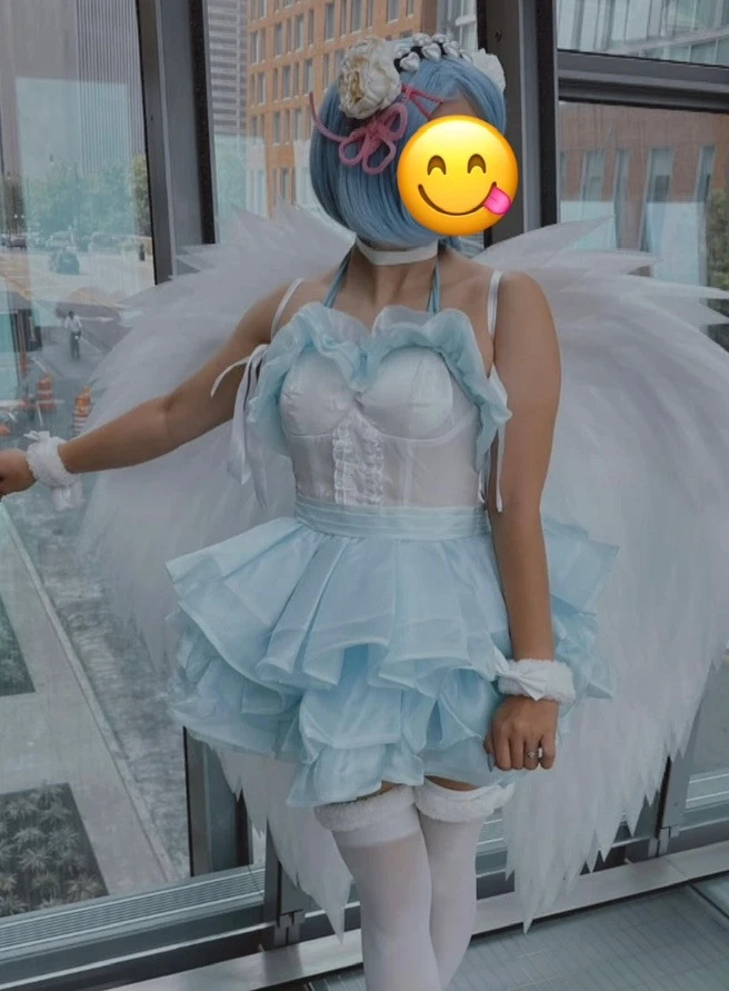 Re:zero REM Angel Cosplay Talla Pequeña Foto 2 de 4