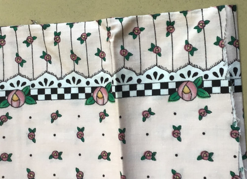 2 Yard Daisy Kingdom Mary Englebright ROSE Double Border Fabric Pink UNCUT