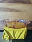 Pink Floral depression glass divided relish dish by Jeannette Glass 1932/1935
