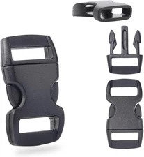 60 Pack 3/8 Inch Curved Contoured Paracord Bracelet Buckles - Quick Side Release