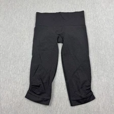 Lululemon Leggings Womens 6 Black Ebb And Flow Crop II Seamless Athletic Yoga