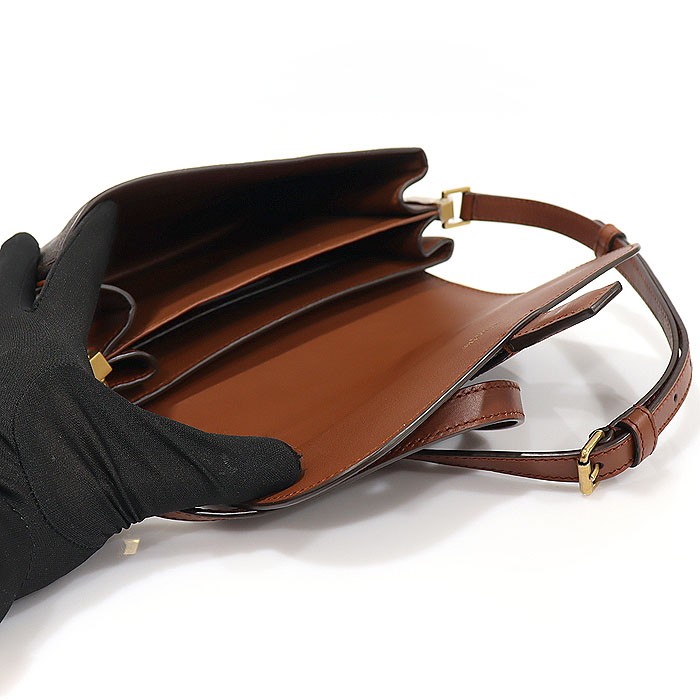 Borsa a tracolla Saint Laurent marrone monogramma tela e pelle marrone