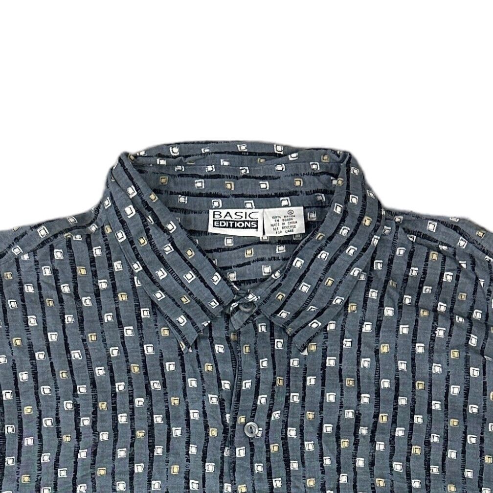 Basic Editions Crazy Patterned Shirt Short Sleeve… - image 3
