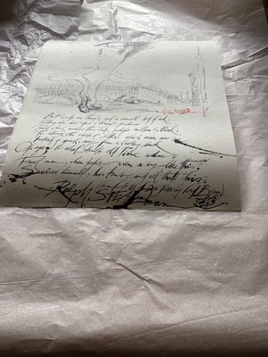 Ralph Steadman signed LORD BYRON PRINT handsigniert mit Gesicht mit Email Quittung