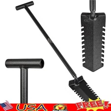 Heavy Duty Metal Detecting Shovel W/ Double Serrated Blade For Digging Roots New